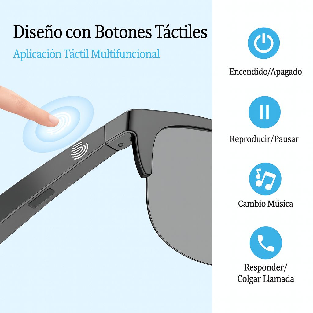 VisionTech F-06 - Gafas Inalámbricas Inteligentes Tactil